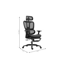 Silla de Oficina Manager con Reposapiés - Premium Quality Mesh - Negro - 124/116 x 67 x 62 cm.