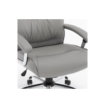 Silla de Oficina Estilo Manager en Piel Sintética Gris - 120/110x74x65 cm, Elegancia y Comodidad