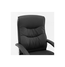 Silla de Oficina Estilo Manager en Piel Sintética Negra - 120/110x74x65 cm, Elegancia y Comodidad