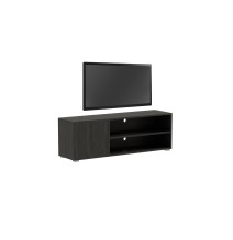 Mueble de TV en Melamina Negra 120x40x41cm - Diseño Elegante con Puerta y Estantes